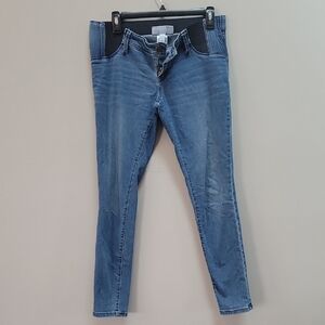 Ingrid & Isabel Light Blue Maternity Skinny Jeans with Black Belly Panel